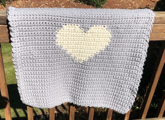 Coeur Au Crochet Bebe Couverture Pour Landau Poussette Ou Etsy