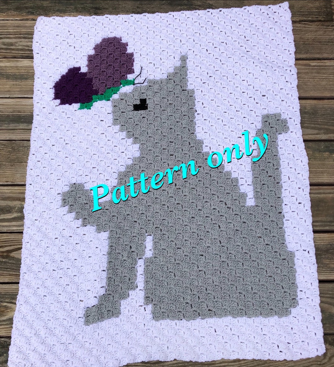 C2C Cat Blanket Pattern Graph and Written Instructions Etsy