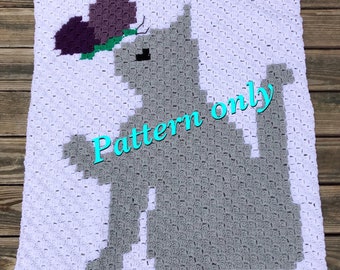 C2C cat blanket pattern  graph and written instructions