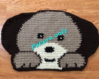 Pattern for puppy shaped blanket or rug