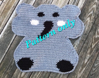 Patroon voor een gehaakt olifantenbabydekentje of vloerkleed