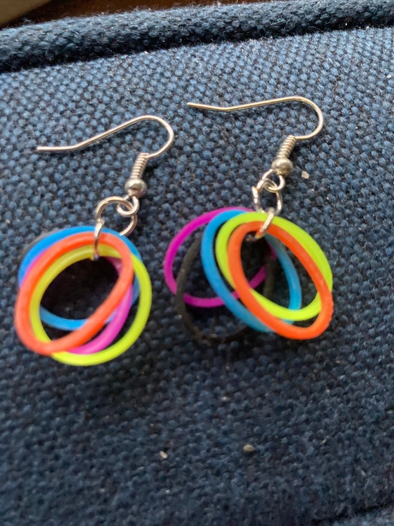 Rainbow loom earrings clearance