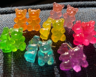 Mini gummy bear stud earrings