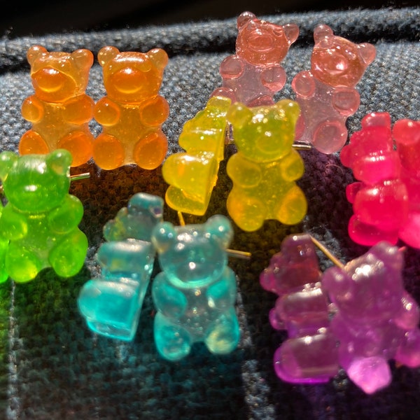 Mini gummy bear stud earrings