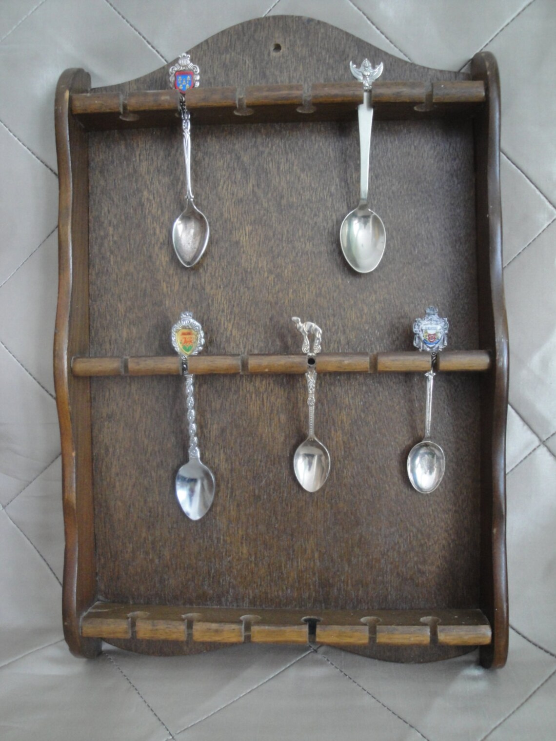 Solid Wood Spoon Rack Holds 18 Souvenir Spoons on 3 Tiers Etsy