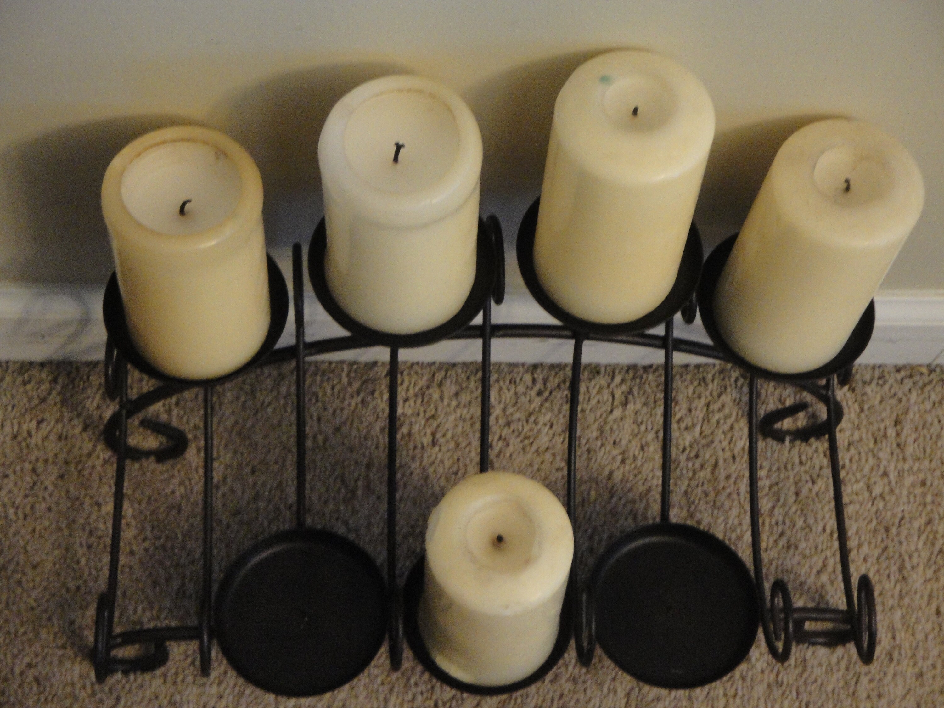 Wrought Iron Candle Holder Fireplace Insert Black Holds 7 Etsy