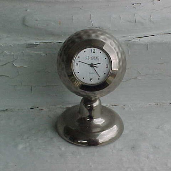 Golf Ball horloge petit Golf Vintage en étain & inox boule forme Immobilier vente Canada
