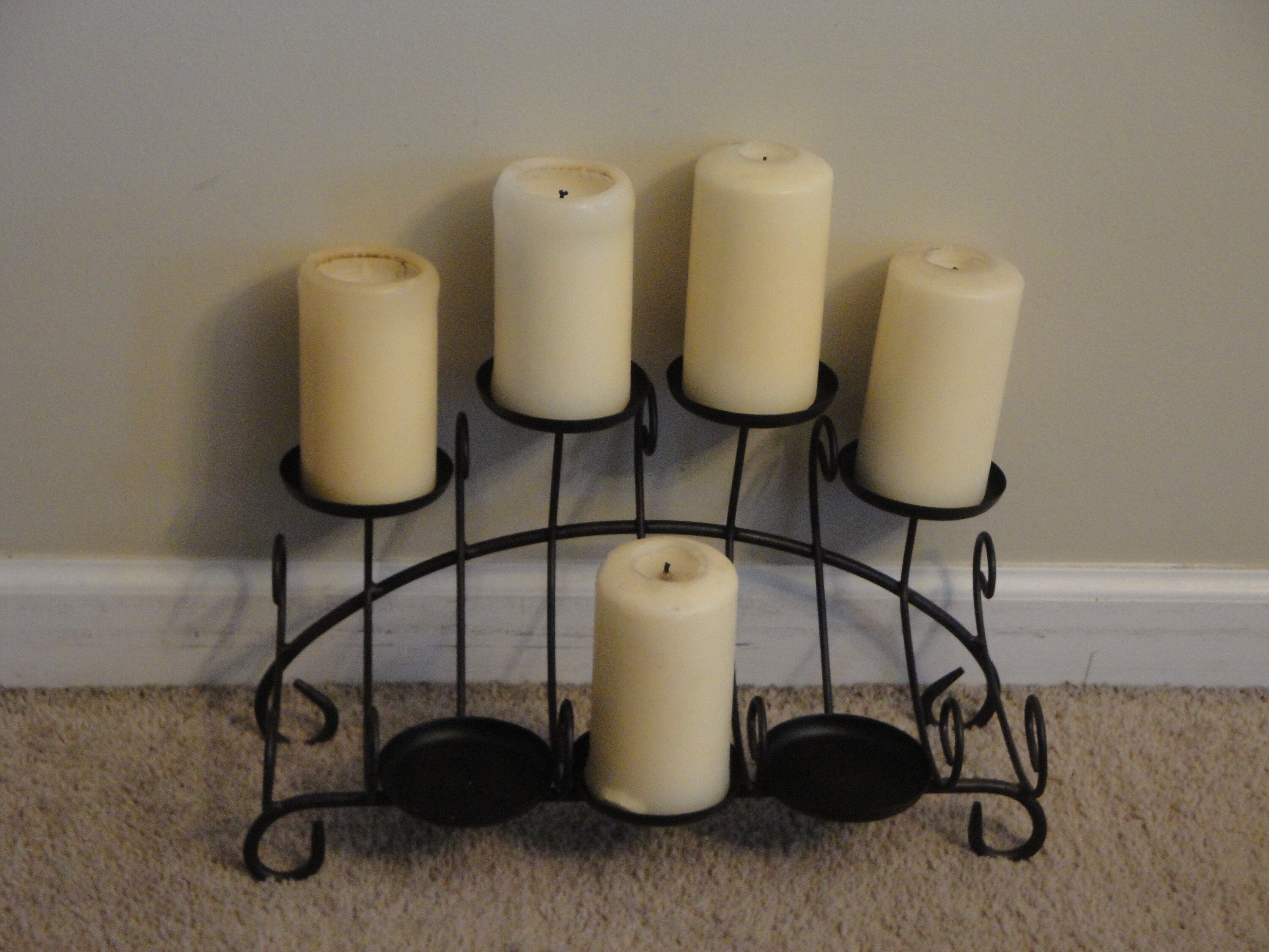 Wrought Iron Candle Holder Fireplace Insert Black Holds 7 Etsy