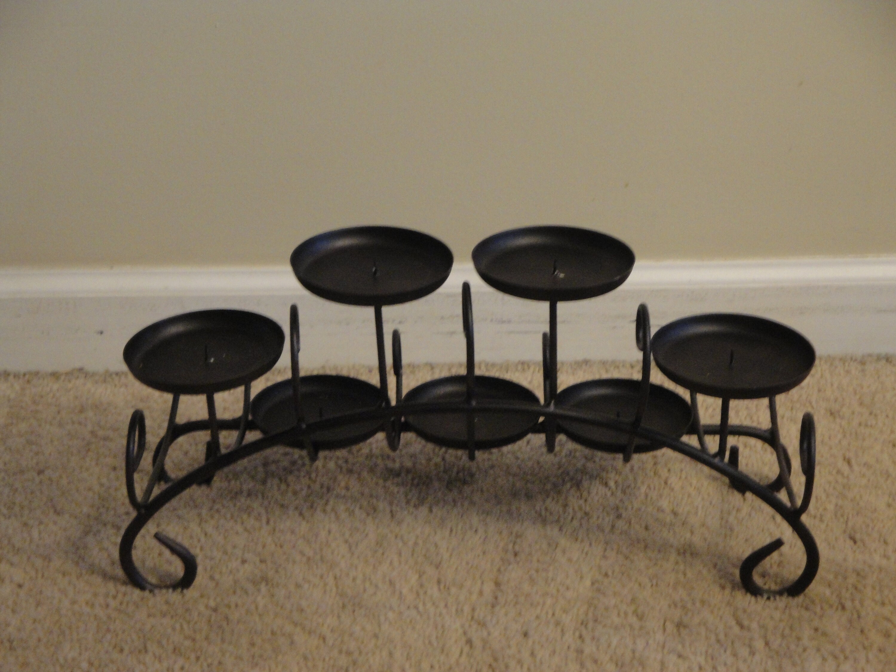 Wrought Iron Candle Holder Fireplace Insert Black Holds 7 Etsy