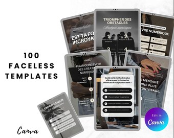 Faceless Canva Templates – Aesthetic Branding Bundle, Social Media Kit