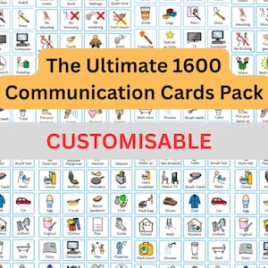 The BIG EDITABLE Communication Cards Collection for PECS / Autism / Visual Guides (Digital Download)