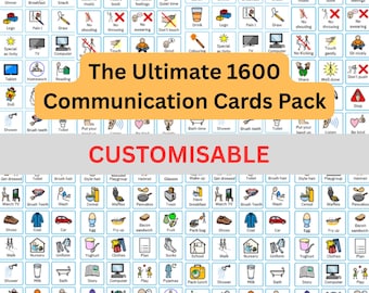 The BIG EDITABLE Communication Cards Collection for PECS / Autism / Visual Guides (Digital Download)