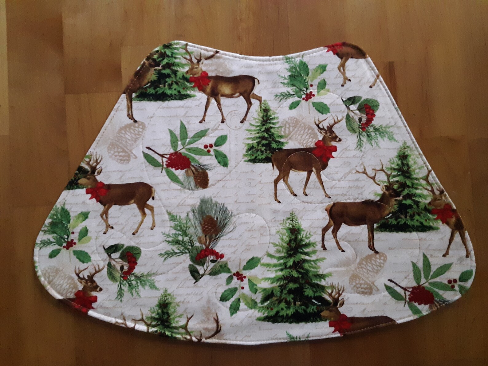 Christmas reindeer placemat set wedge round table runner Etsy