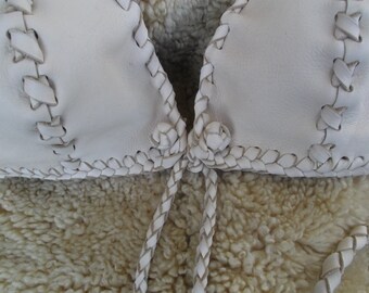 Hand Laced Ivory Deerskin Bra Top Bralette Short Halter Classic Style