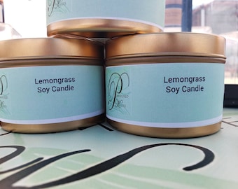 8oz Lemongrass Soy Wax Candle