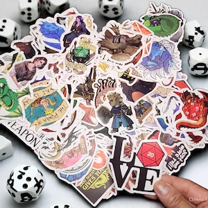 Adesivos de vinil D&D Pacote aleatório de 10 / Dungeons and Dragons / Adesivos / Decoração de garrafa de água - Frete grátis