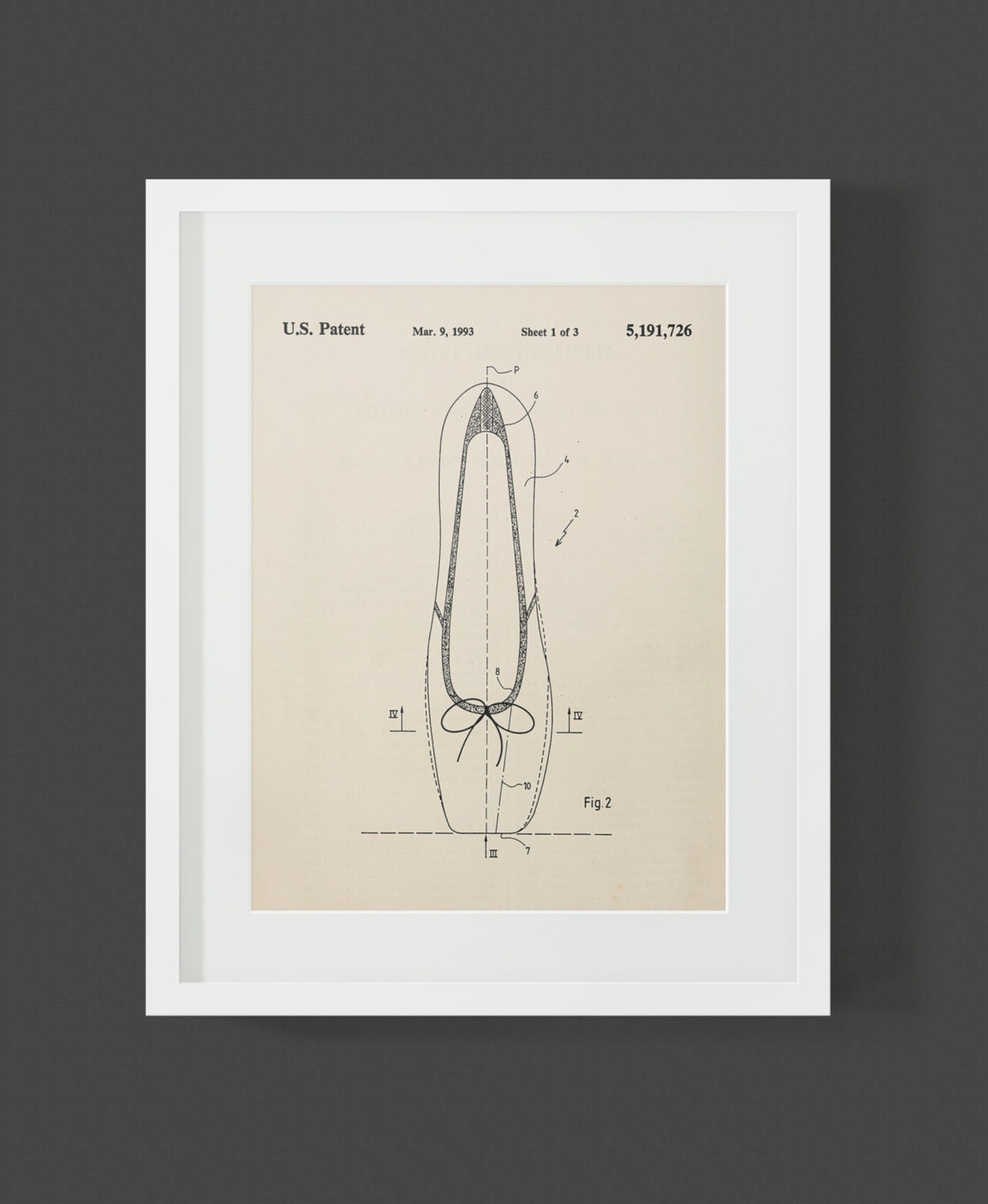ballerina shoe ballet flat pointe shoe patent print 1