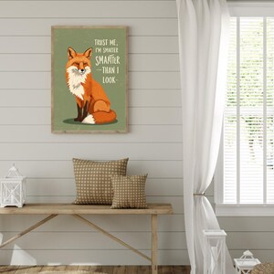 Fox Wall Art Print – Woodland Animal Poster – Cute Fox Decor – Boho Forest Print – Digital Fox Art