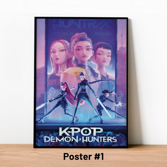 Demon Hunters Poster, Animation Demon Hunters Wall Art, Demon Hunters 5 Different Print, Art Home Decoration Poster, KPop Demon Hunters Gift