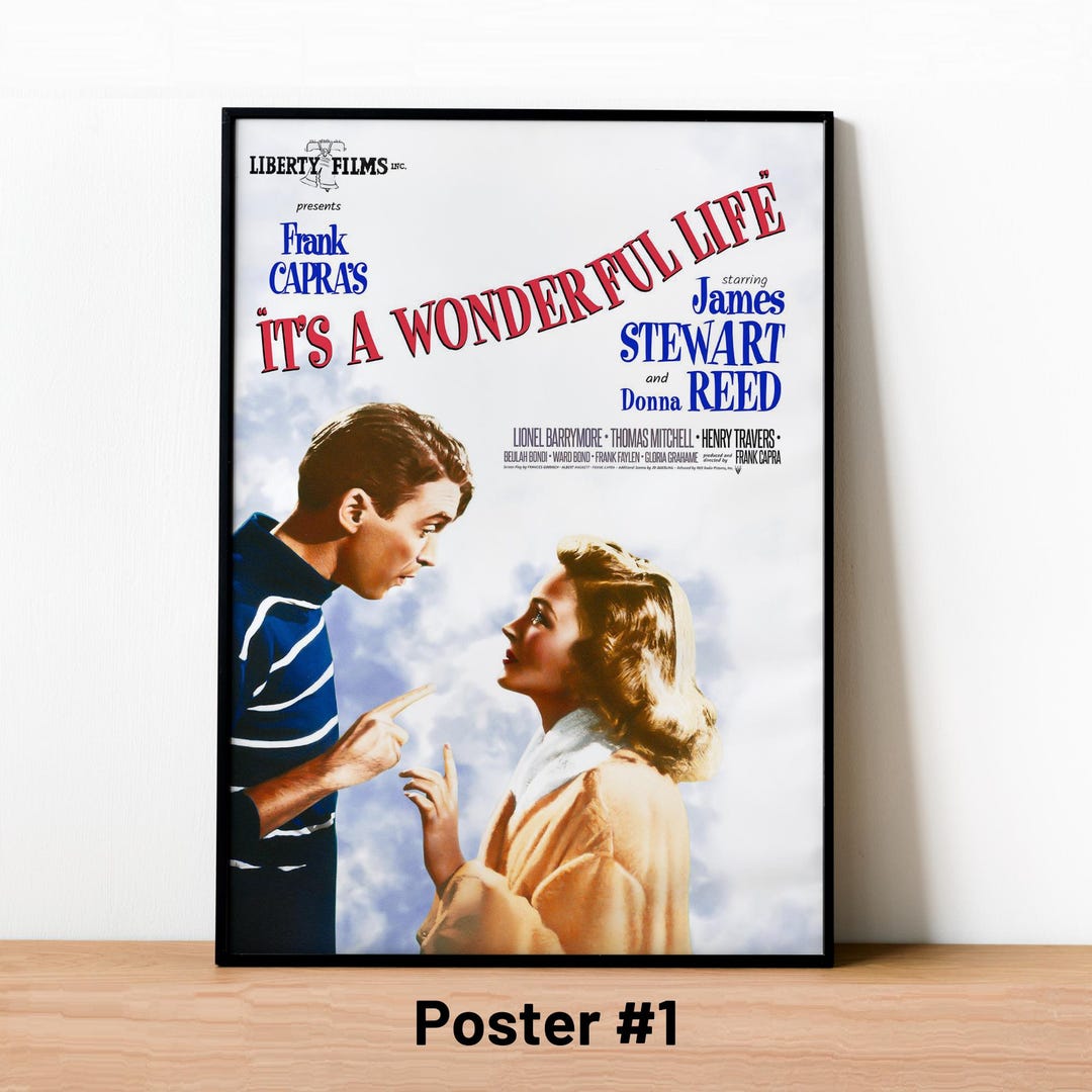 It's a Wonderful Life 1946 Movie Poster, Retro 40s Film Print, Vintage ...
