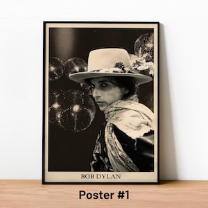 Bob Dylan Poster, Vintage Print, Vintage Music Wall Art, Retro Rock Decor, Gift for Music Lovers, Home Decor, Retro Wall Decor