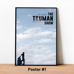 The Truman Show Poster, Jim Carrey Minimalist Movie Print, Modern Wall Art, Film Poster Home Decor, Gift for Movie Lovers, Home Art Gift