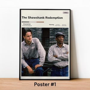 The Shawshank Redemption Poster, High Quality Print, Modern Movie Poster, Minimal Movie Wall Art, Modern Room Decorative Arts, Cult Movie