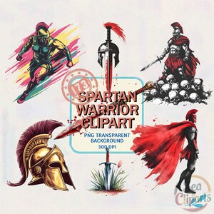 Bundle de 173 cliparts guerrier spartiate, clipart bouclier spartiate, conception de scène de bataille spartiate, Illustrations de guerrier ancien soldat grec