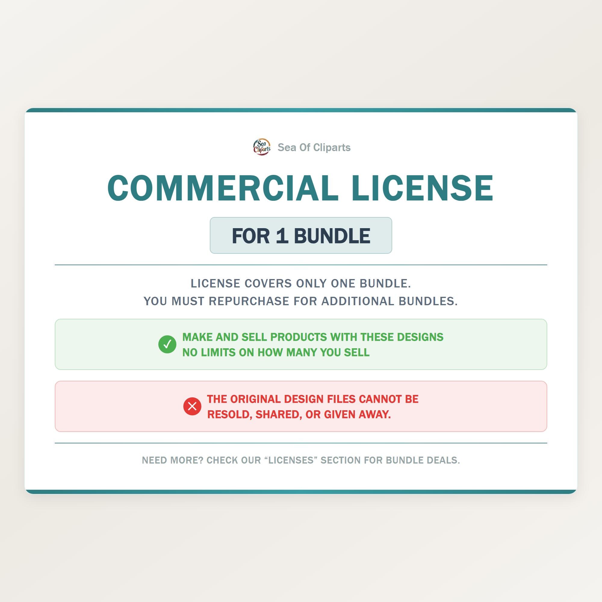Commercial License for 1 Clipart Bundle - Sell Your Finished Products ...