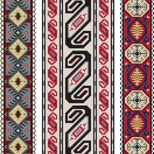 Motifs de bordure de tapis arménien au point de croix