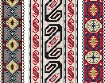 Armenian Carpet Border Motifs Cross Stitch Pattern