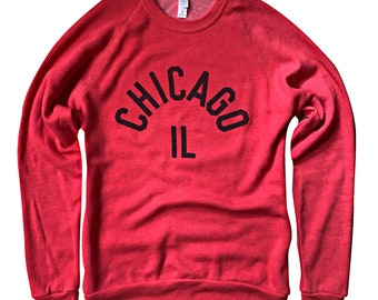 Premium Chicago Unisex Fleece Crewneck Bulls Blackhawks Sweatshirt