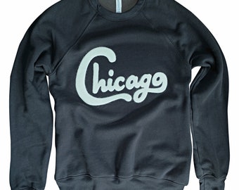 Chicago White Sox Premium Premium Vintage Wool Felt Black White Applique Crewneck Sweatshirt