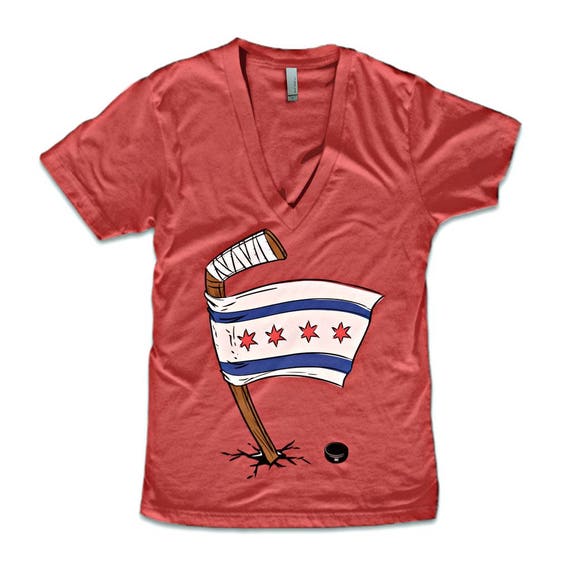 Chicago Flag Women's V-Neck T-Shirt 