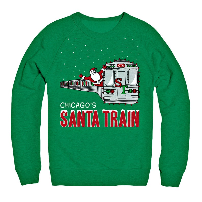 CTA Holiday Santa Train Chicago Ugly Christmas Sweater Etsy