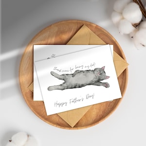 Katze Papa Vatertagskarte zum Pawthers Day druckbar