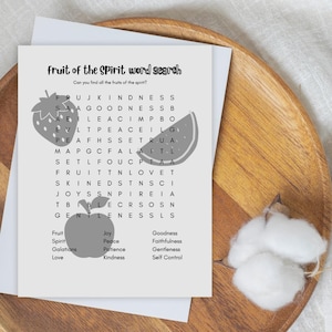 Fruit of the Spirit Puzzle Printable Bible Wordsearch