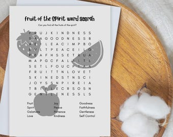 Fruit of the Spirit Puzzle Printable Bible Wordsearch