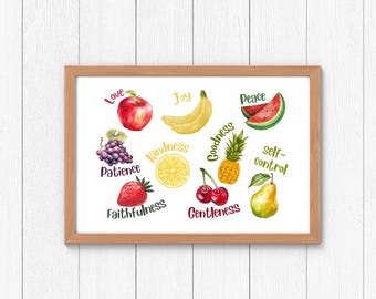 Fruit of the Spirit Wall Art Printable Christian Artwork