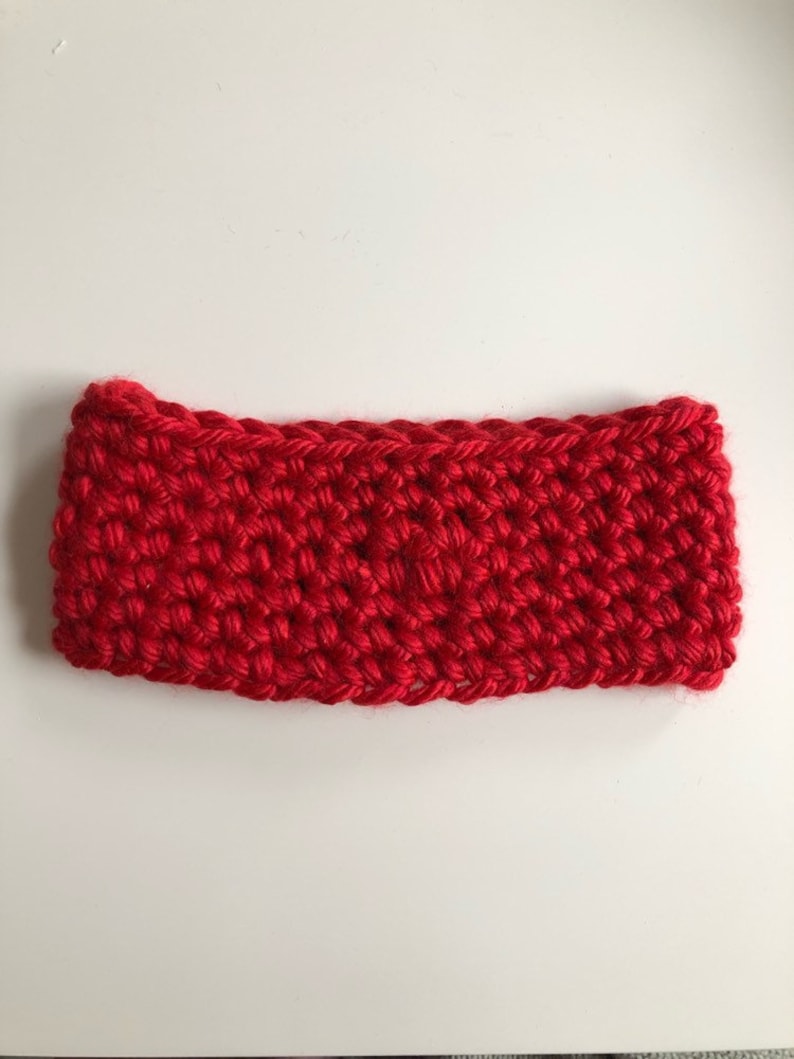 Red Crochet Adult HeadbandEar Warmer