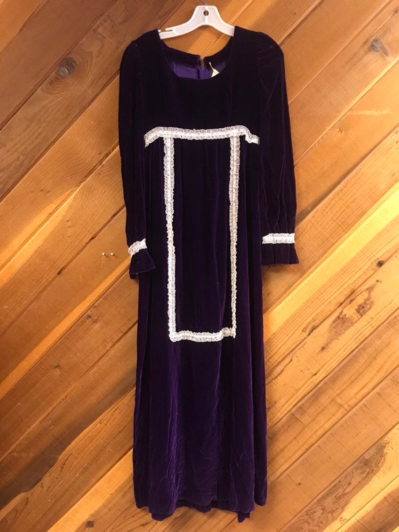 Vintage Purple Velvet Prairie Dress