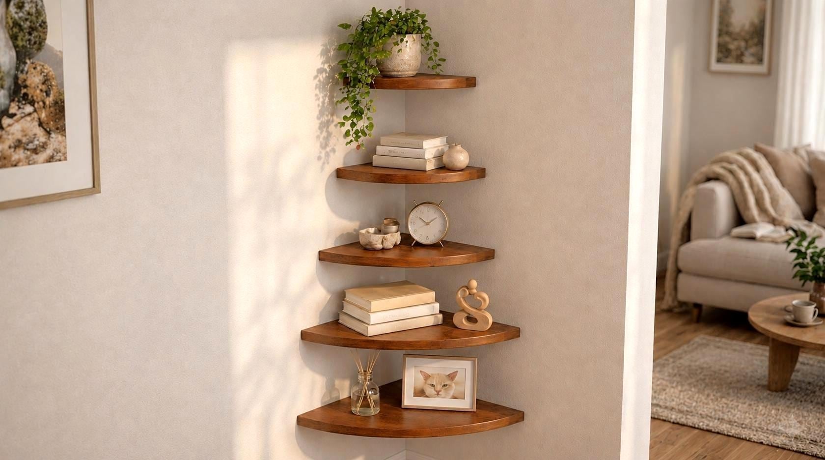 Magical Furniture Curved Wood Shelf（飾り棚) Magical Furniture Curved Wood Shelf（飾り棚) Curved Corner Shelf