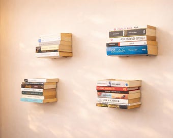 Floating Bookshelf Invisible, Metal Hidden Wall Shelf, Invisible Book Shelf, Minimalist Floating Library, Expandable Saving Storage