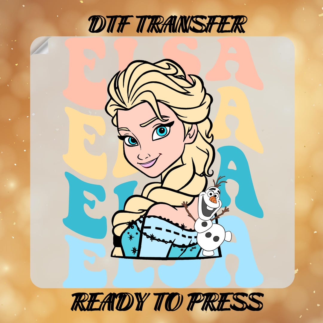 Direct Elsa Disney Princess Elsa DTF Transfer, Frozen Princess Ready to Press ...