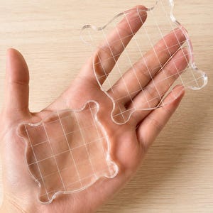 Acryl Stempelblock für Clear Stamps (5 cm & 7,5 cm) | Stempelhalter, Montageunterlage | Werkzeug für Schreibwaren Scrapbook Planer Journals