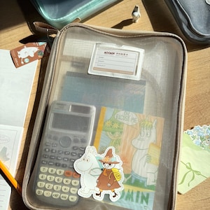 Moomin A4 Document Pouch | Nylon File Organizer with Dividers | Stationery Storage Bag | Zipper iPad Sleeve Case Travel bag