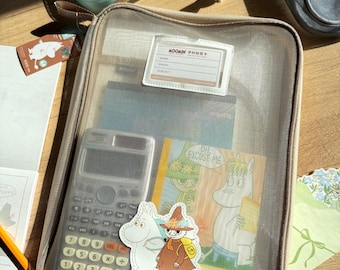 Estuche para documentos Moomin A4 / Organizador de archivos de nailon con separadores / Bolsa para guardar artículos de papelería / Funda con cremallera para iPad / Bolsa de viaje