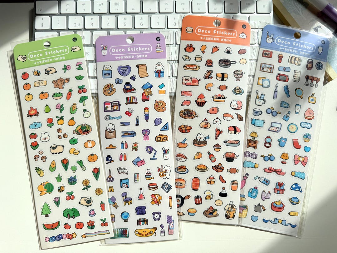 Deco Stickers - Set of 4 Cute Sticker Sheets | Office Supply Coffee ...