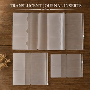 4 Size Storage Insert for Journal Notebook: A5 Standard Portable Passport | Translucent PVC Zipper Pocket Organizer | TN Accessory Gift