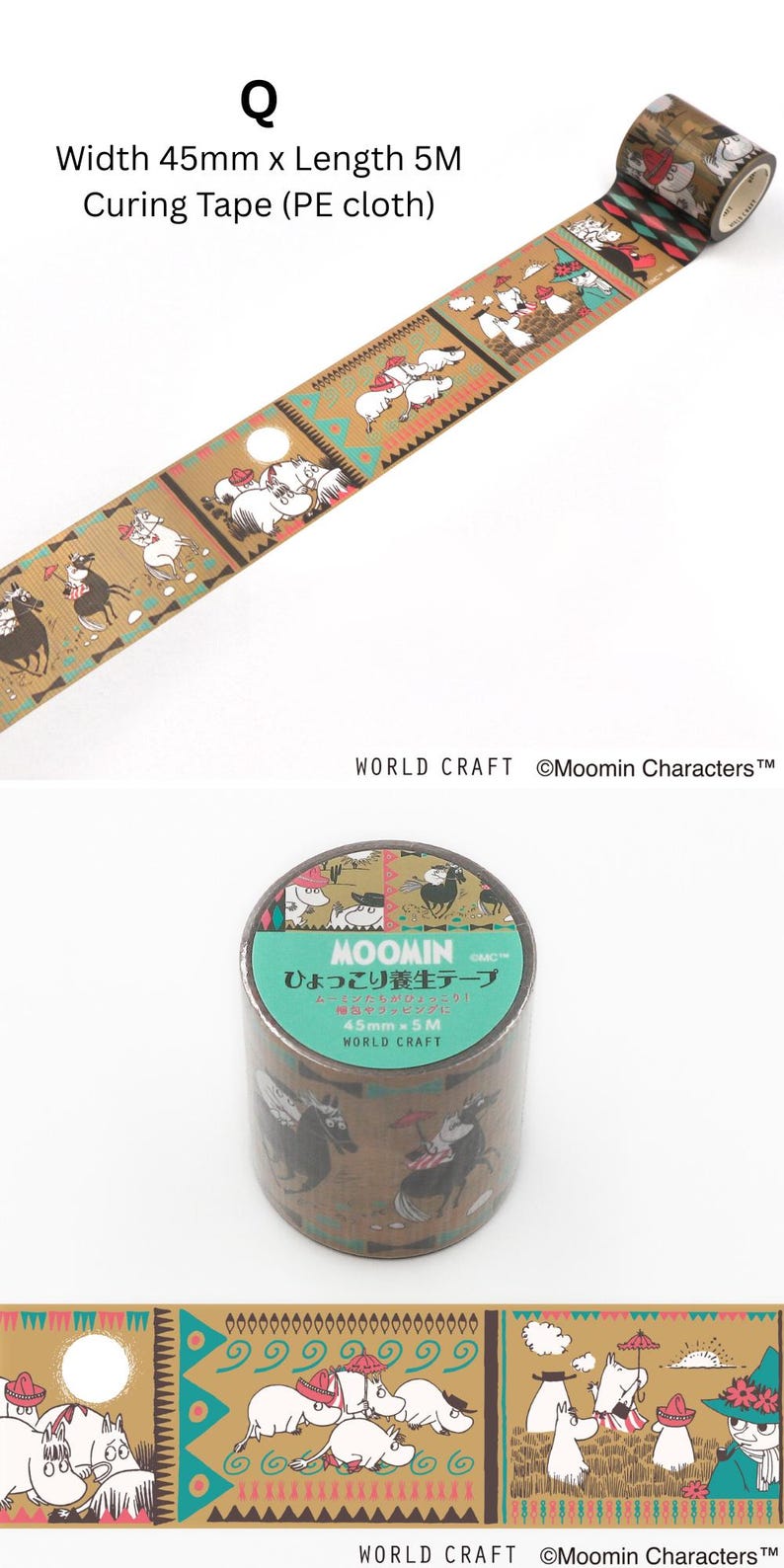 Moomin Masking Tapes, 18 Designs Available - Washi, PET Film, PE cloth | Moomin Sticker Stationery Journals Planner Scrapbooking Q